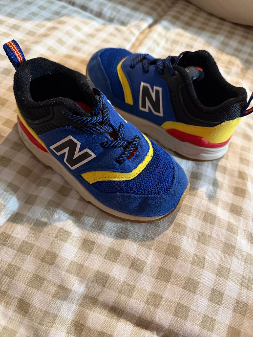 New Balance Kids Blue, Yellow & Red Sneakers